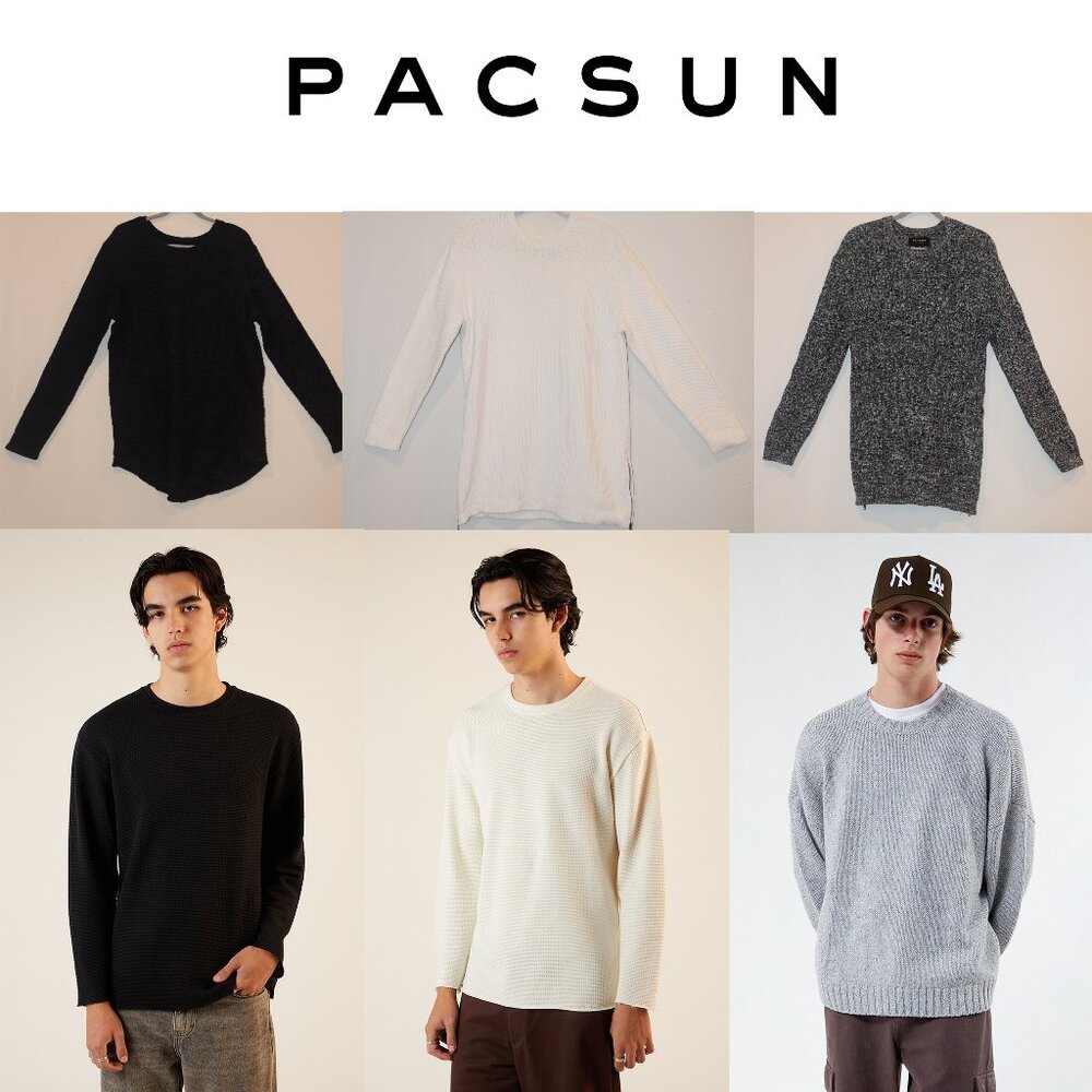 (M) Lot of PacSun Men's Sweater Pullover Long Sleeve Crewneck Longer Fit Knit